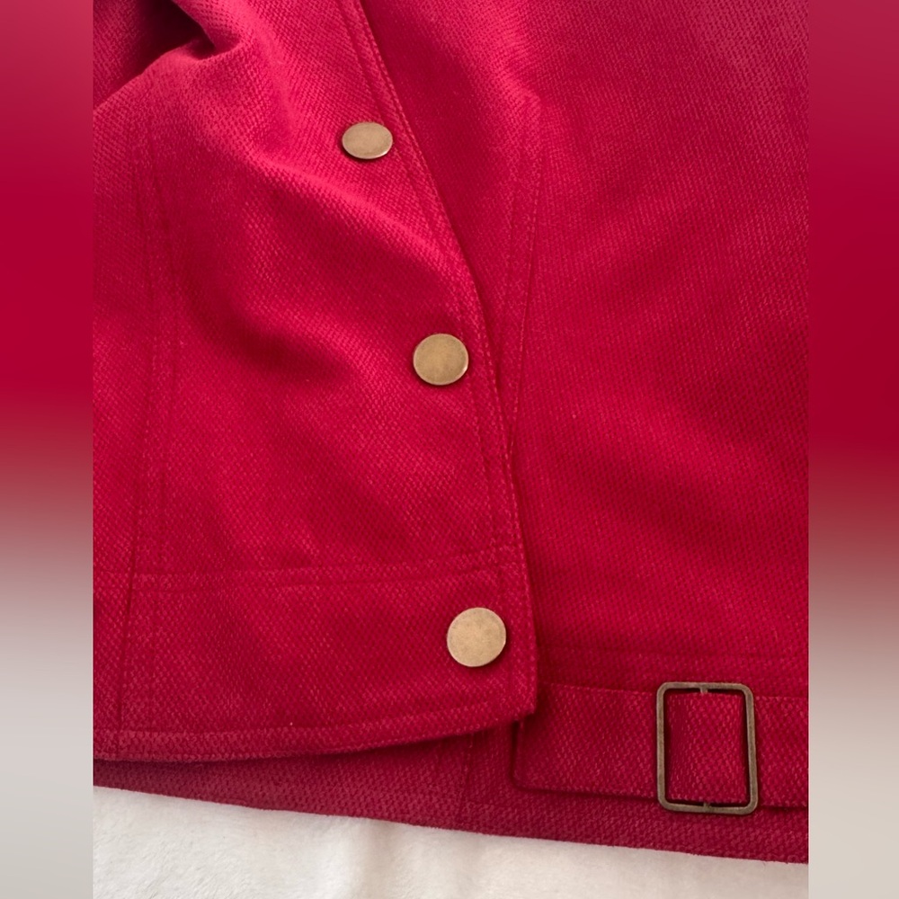 Requirements Size Small Dark Red Button-Front Unlined Jacket - Picture 9 of 10